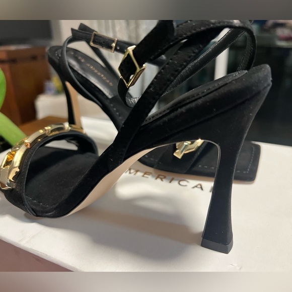 GOOD American Suede 3.5” Heels Black Size 9 NIB with Shoe Bag - Picture 4 of 6